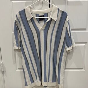A&F Striped Blue and White Men's Shirt